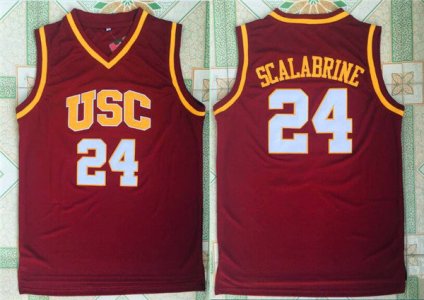 Maillot De Basket NCAA University of Southern Calif Brian Scalabrine 24 Rouge